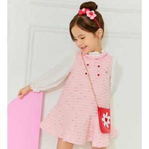 [프렌치캣(백)]핑크트위드 점퍼스커트(Q44DAO050)