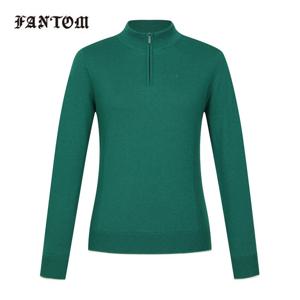 [팬텀] 여성 울 방풍 반집업 긴팔 니트 221E3SR803_GN