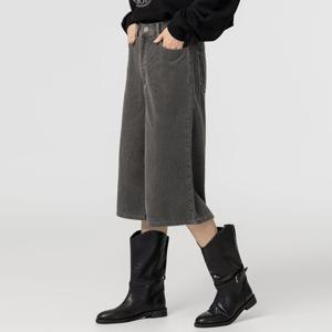 샵앤) 국산 여성 프리미엄 뒷밴딩 데일리 코듀로이 버뮤다 팬츠 ATT-WPT-4918-차콜