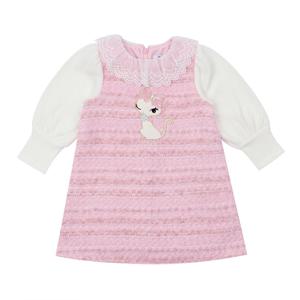 [프렌치캣(백)]PK 트위드 배색 원피스 Q45DCO240