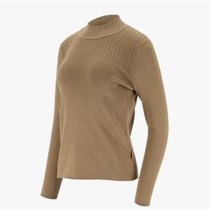 [엘르골프]24년 여성 가을 꽈배기 골지 믹스 목크넥 스웨터[6K63401]