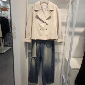 미센스 HC11 오픈카라 더블버튼 코트 MB4YHMP105Z