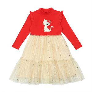 [프렌치캣(백)]RD 샤 배색 원피스(Q46DKO190)