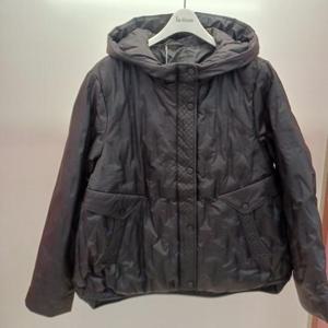 Latium HC06 짧은 블럭튜브 언발 집업 후드 벌룬 덕 패딩 점퍼 T2543jp03B