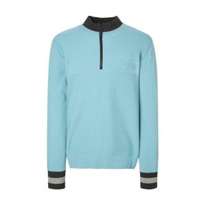 헤지스 골프 25FW 터키쉬블루 남성 울혼방 방풍 쿼터집업 니트 HUSW5D717T2