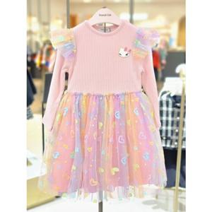 [프렌치캣 9D] 핑크 하트 샤 원피스 (Q55DDO250)