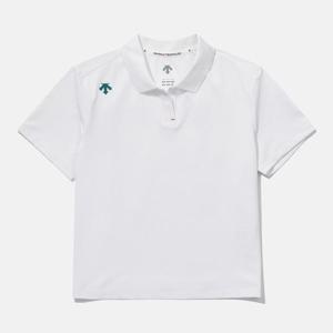 [데상트]데상트 SUI 팀 여성 크롭 카라 티셔츠 SP222IPS52WHT0