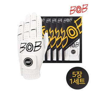 [BOB골프 기획출시] 남/여 빅로고 반양피 골프장갑 5장 1세트 - BGU5AGV905