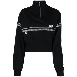 25 FW GCDS 라인스톤 장식 크롭 스웨트셔츠 SS23W220106 TP441340160