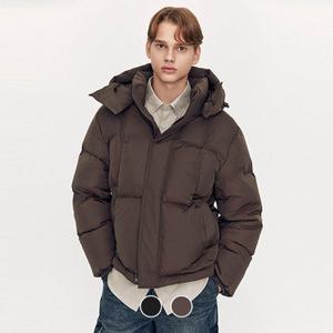 [백화점][지오다노] 남성 겨울 오버핏 오리털 덕다운 후드 패딩 점퍼 075931