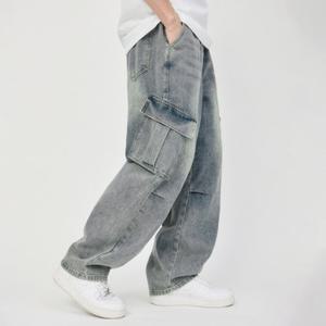 [탑보이][탑보이] 커브드 카고 와이드 벌룬 데님팬츠 (BN053)