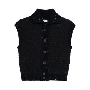 25 FW 페세리코 장식 버튼 베스트 A93129F059285A TP440754373