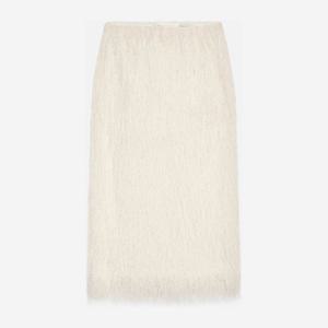 드리스반노튼 프린지 패브릭 하이웨이스트 미디 스커트 010860