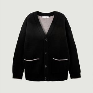 행텐 남성 더블페이스 오버핏 가디건 블랙