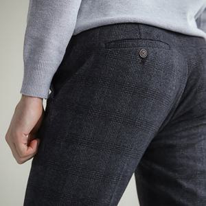 남성 겨울 기모 체크 헤링본 히든밴딩 스판정장바지(30-38사이즈)6종택1