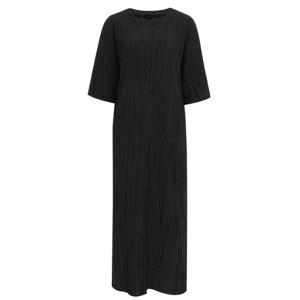 모던 국산 플리츠 라운드 5부 롱 일자원피스 ARA-WDR-0732-블랙