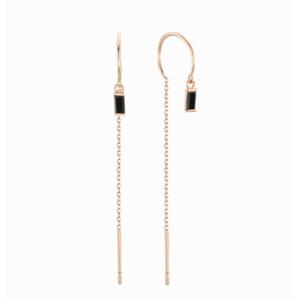 [로이드] 바게트 블랙스톤 링 14K 귀걸이 LPSH4077G