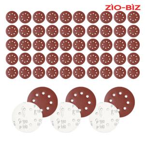 원형사포 180방 50장 세트 5인치/전동드릴 8홀 벨크로 샌딩패드