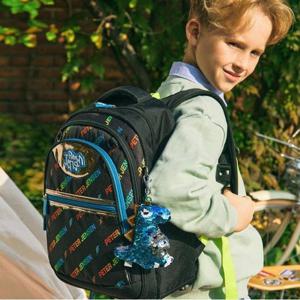 [피터젠슨]피터젠슨 PJ BOY 멀티로고 홀릭 백팩 + 파우치(신주머니 활용) SET_PSS62UP14M_BK