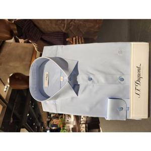 듀퐁셔츠 SE4SM11LS104SBU 비지니스 라인 구김이 적고 터치감이 좋은 블루 일반 핏 셔츠