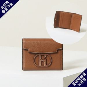 [헤지스] 브라운 소가죽 반지갑 HIWA4E529W2