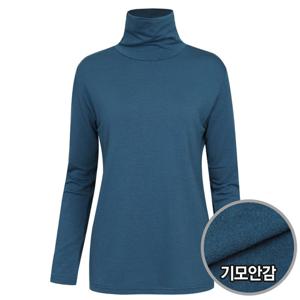 여성 베이직 국산 기모 스판 무지 폴라 티 DAI-WSH-0353-청록