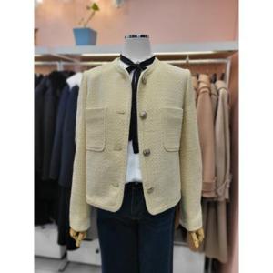 SOUP 세이브존01 라운드넥 트위드 재킷 OA3JKR1