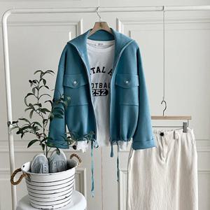 여성 하이넥 봄 스트링 방한 집업 가디건 DGB-WJP-2989-민트