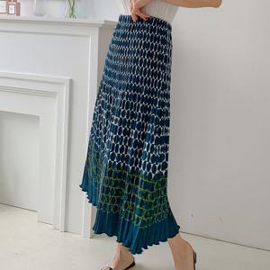 요루 바오땡땡이 플리츠 여성 밴딩 롱원피스 BLE-WSK-3075-블랙