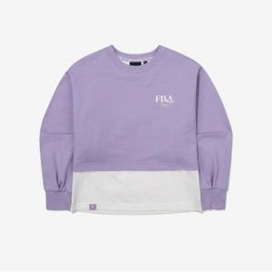 [휠라키즈] Girls 뒷절개 크롭 맨투맨 (FK2POG1303F_VIT)