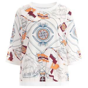 샵앤_ 여성 라운드 마린 반팔티 블라우스 CHO-WBL-1452-오렌지