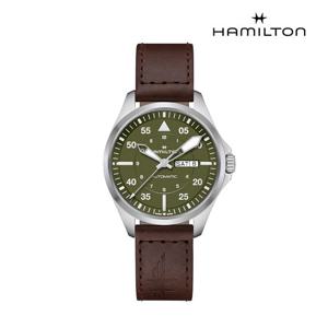 [해밀턴]H64635560 카키 파일럿 데이 데이트 42mm