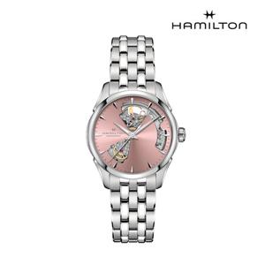 [해밀턴]H32215170 재즈마스터 오픈하트 레이디 오토 36mm 핑크 여성 시계
