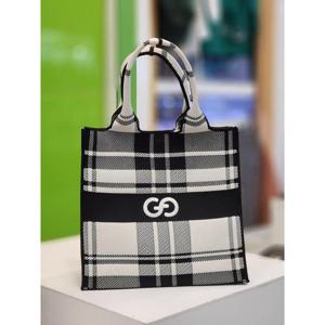 그린조이 세이브존07 여성 체크 토트백 GP23LA91WBK