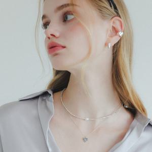 제이로렌 마카사이트 하트 실버 목걸이 N01153