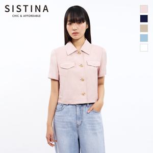 [SISTINA] 인기 린넨 크롭 셔츠 자켓_AWWJKO21740