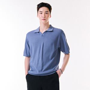 [체이스컬트][본사]남성 쿨터치 오픈 카라넥 반팔 스웨터-DBRK56