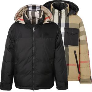 [버버리] 체크 나일론 리버시블 후드 다운 패딩 재킷 8063723