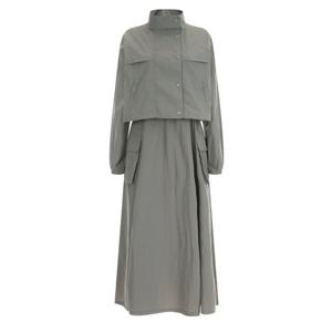 샵앤) 레드 여성 나시원피스 점퍼 셋트 RC-WSET-11992-그레이