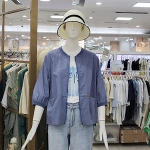 스테파니 DP01 7부 라운드 린넨 집업 자켓 A24JK4219