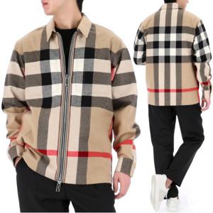 버버리 체크 울 코튼 오버셔츠 자켓 8050135 A7028