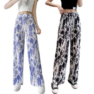 (페인팅) 여름 쿨바지 플리츠팬츠 밴딩 와이드팬츠