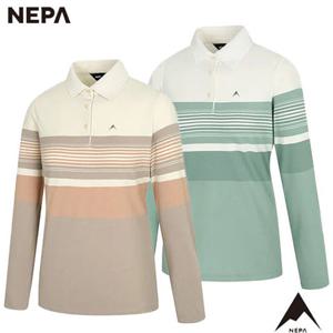 [네파][티셔츠 카라티셔츠](7J85244) 여성 가을겨울 스트라이프 기모 폴로 카라티셔츠