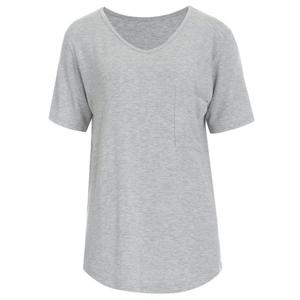 샵앤) 여성 국산 슬림루즈핏 V넥 컬러 반팔 DAI-WSH-0902-그레이