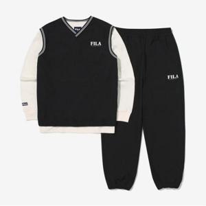 [휠라키즈] 3pcs 우븐 조끼 상하세트 (FK2FSG3101X_BLK)