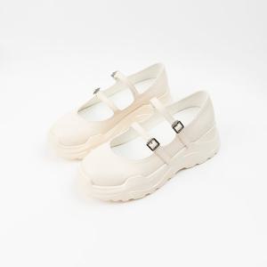 [신난다슈]여성 스니커즈 5cm 메리제인 키높이 운동화 슬립온 통굽 TMZ243103 아이보리