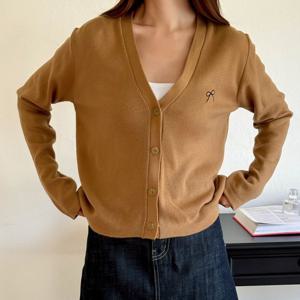 샵앤) 여성 Y단추 리본 니트 가디건 21DS-WCD-3778-블랙