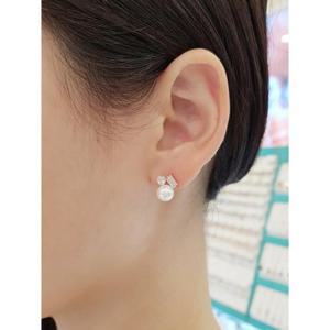 볼라레 세이브존01 신혼집들이선물 진주 큐빅 14k 귀걸이 GE518