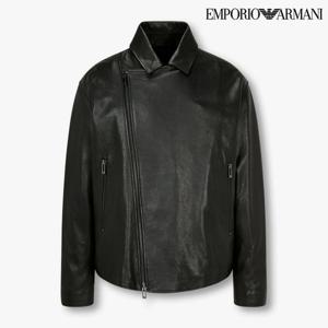 [엠포리오 아르마니]남성 사이드 슬릿 레더 바이커 자켓(A514309007)