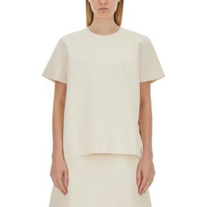 질샌더 여성 아이보리 반팔 티셔츠 J04GP0005_J18208105